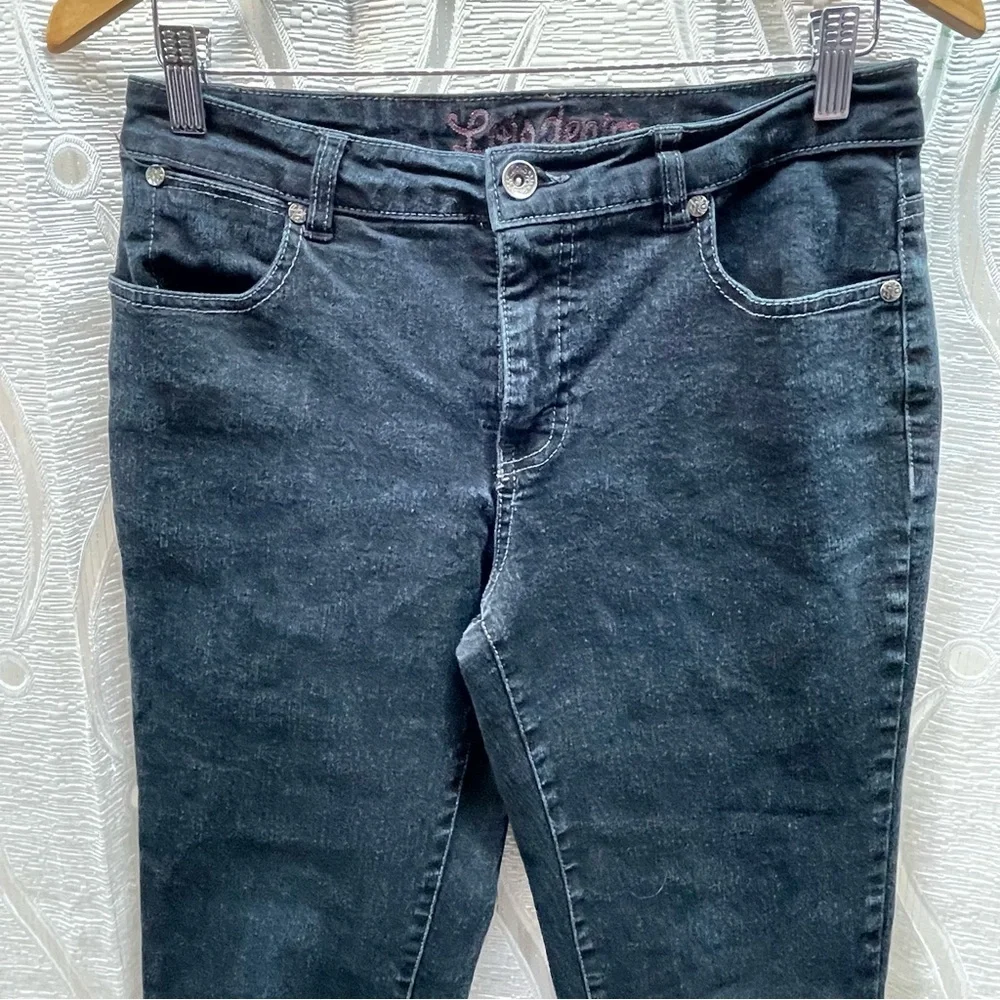 Lois Denim Straight Leg Jeans Womens 29 Black Excellent Stretch Mid Rise - Picture 3 of 11